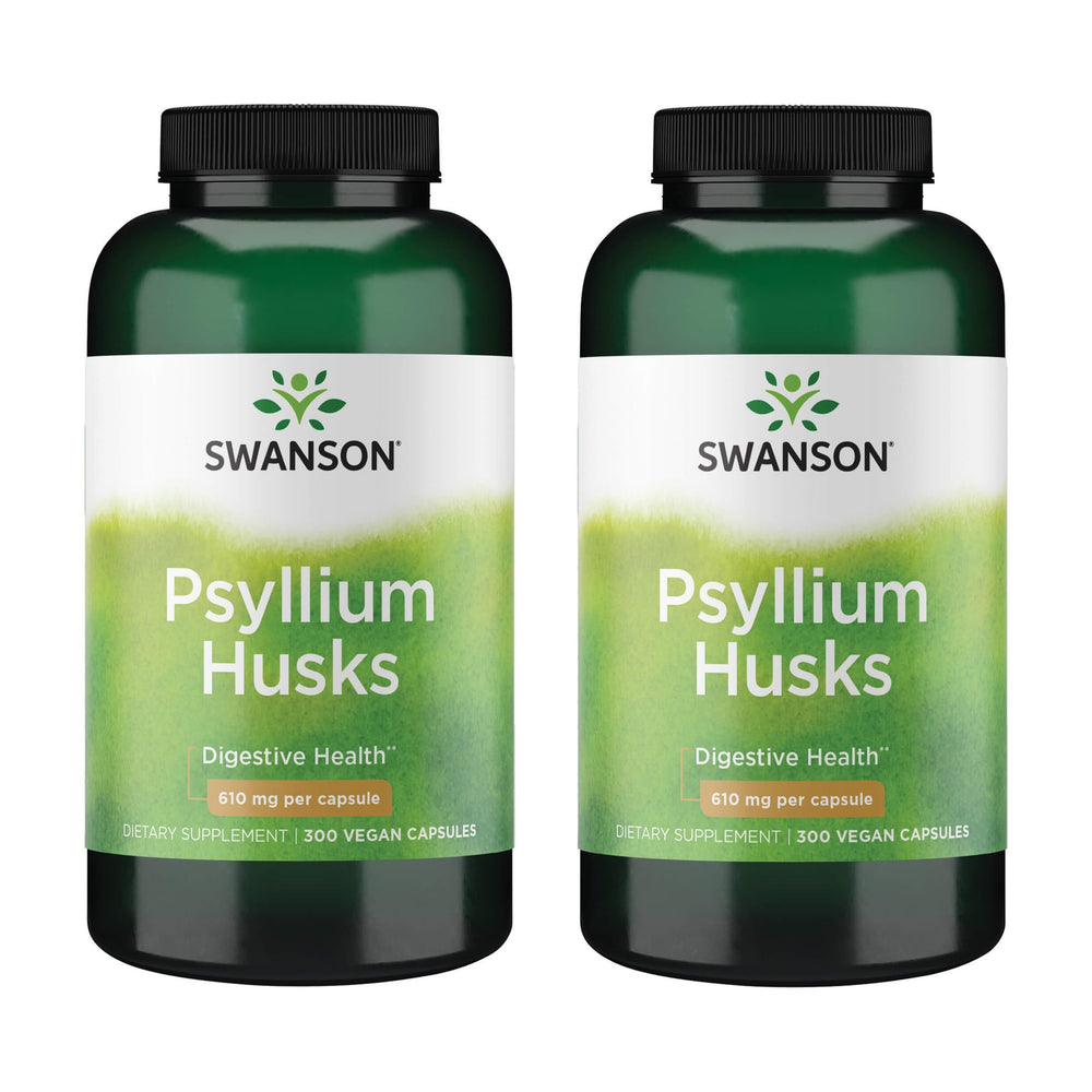 Swanson Psyllium Husk Dietary Fiber Supplement bottle label 610 mg