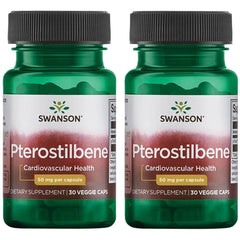 Swanson Pterostilbene 50 mg 30 Veg Caps (2 Pack) Bottle