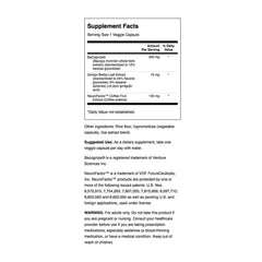 Close-up of ingredients showing Ginkgo biloba and Bacopa monnieri