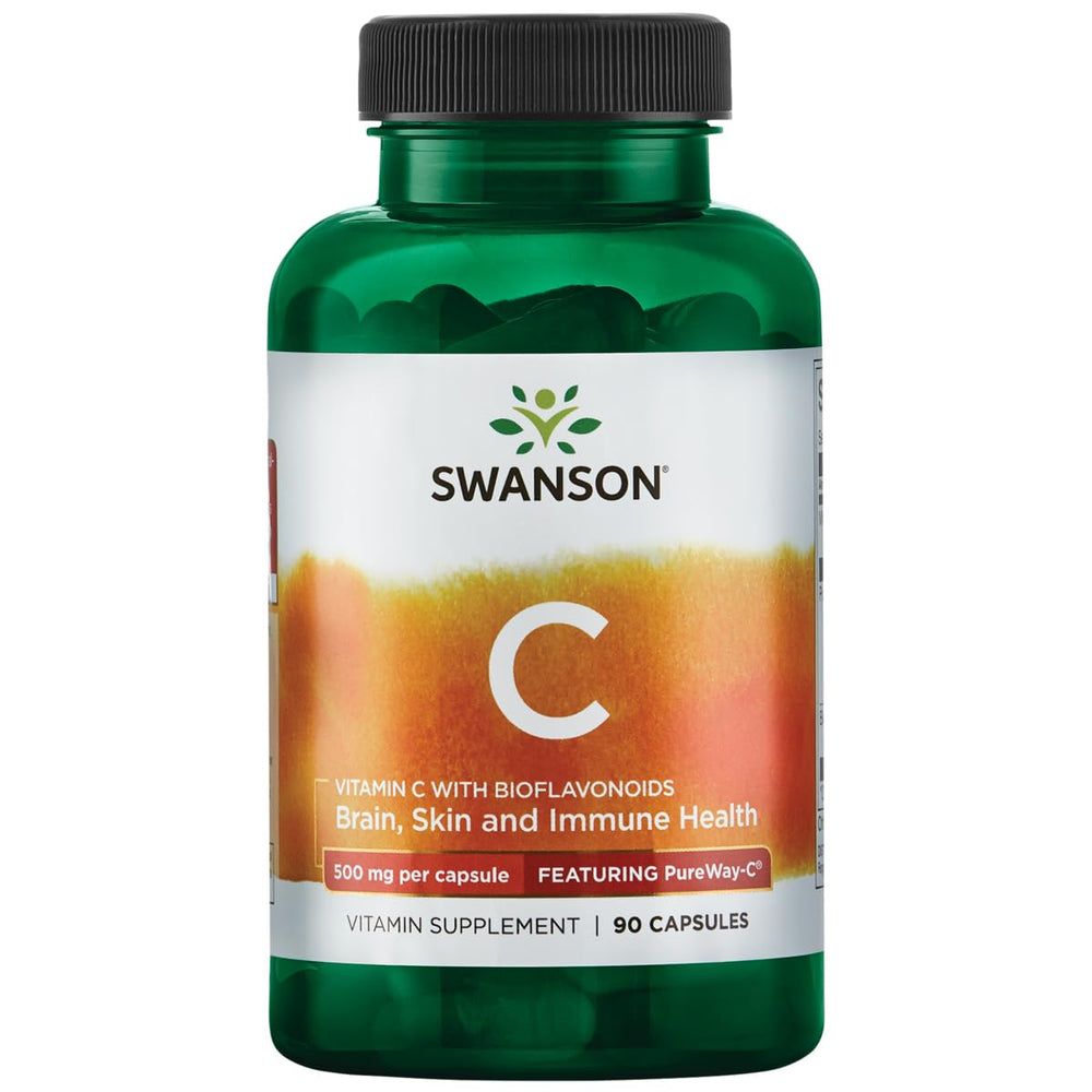 Swanson PureWay-Vitamin C 500 mg with Bioflavonoids bottle and label