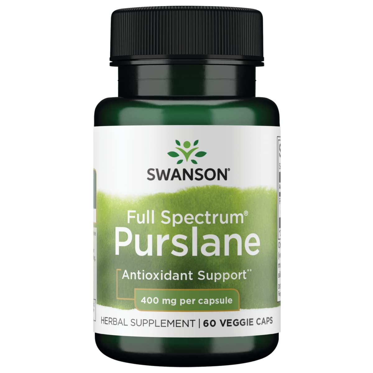 Swanson Full Spectrum Purslane 400 mg bottle with 60 vegan capsules