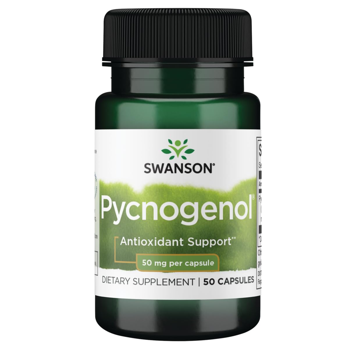 Swanson Pycnogenol 50 mg bottle and capsules