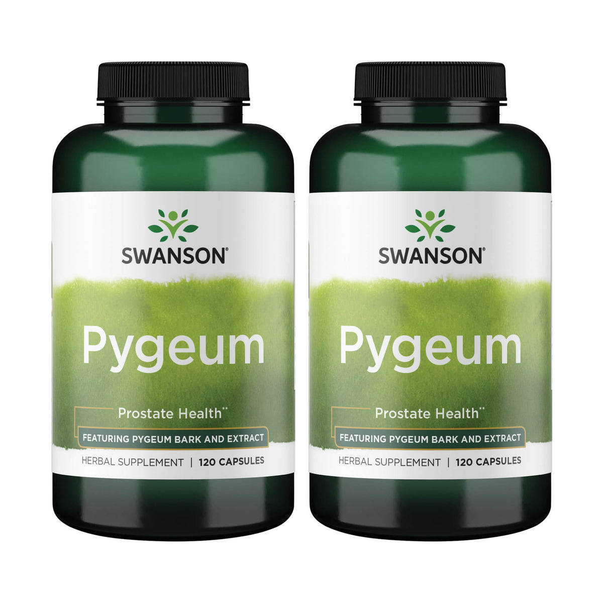 Swanson Pygeum two-pack bottle front view with label