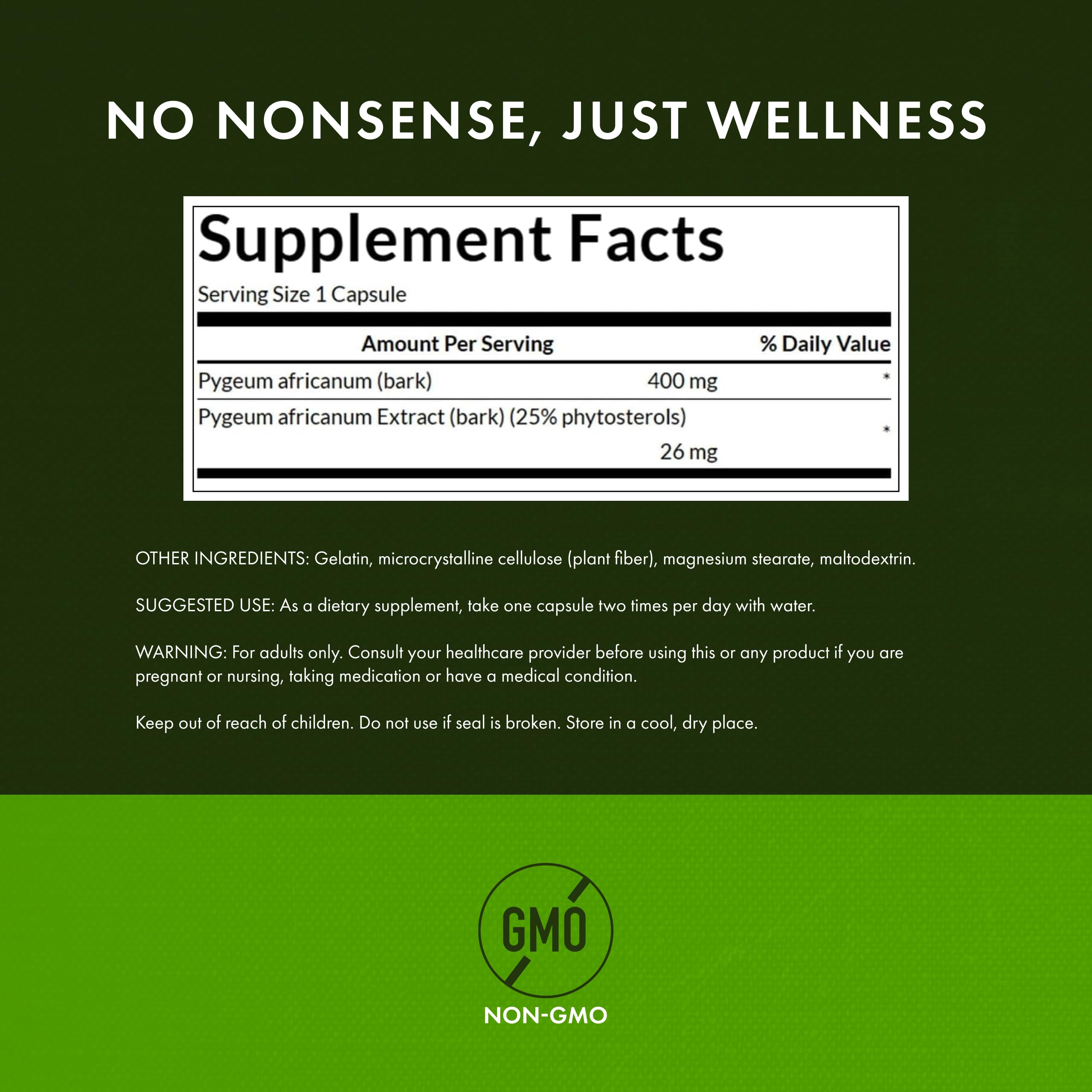 Swanson Pygeum 4-pack bottle label close-up