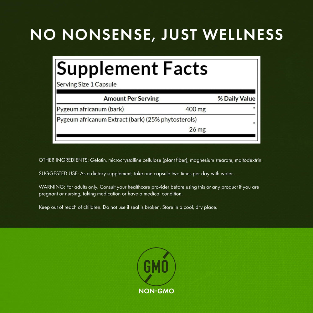 Swanson Pygeum 4-pack bottle label close-up