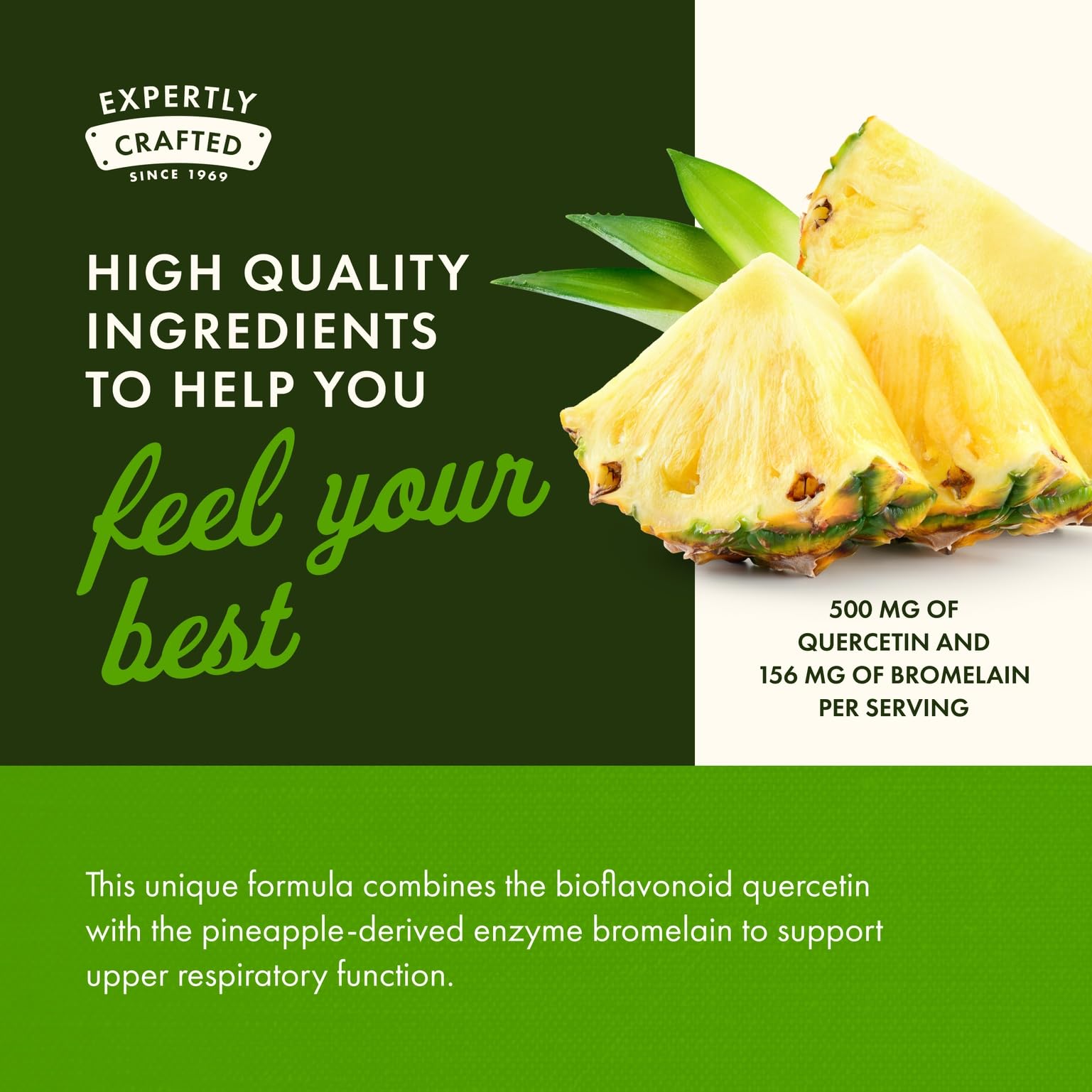 Supplement facts and ingredients for Swanson Quercetin & Bromelain