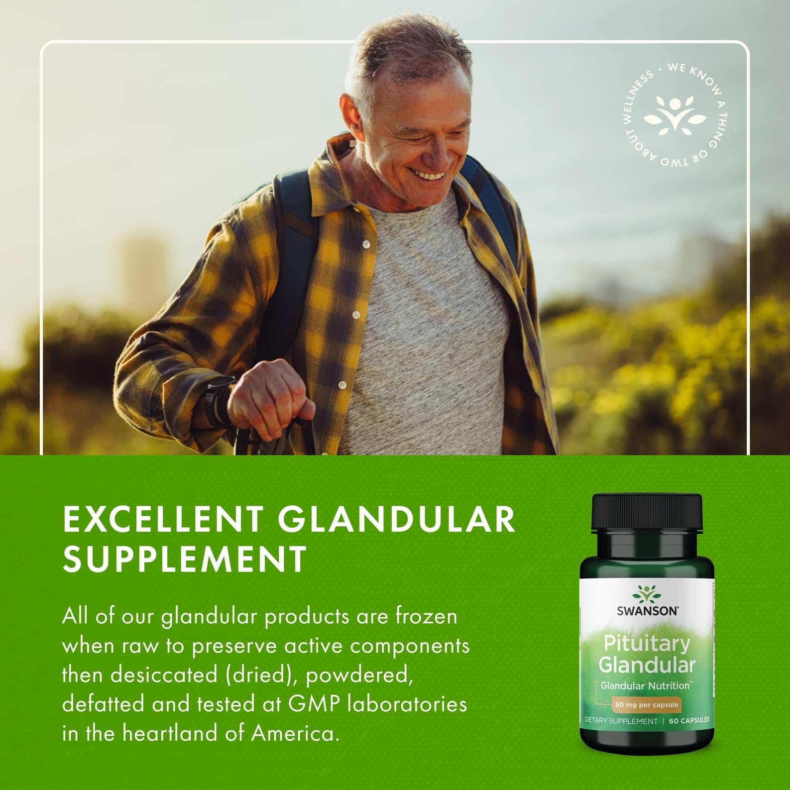 Side view of Swanson Raw Pituitary Glandular bottle