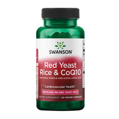 Bottle of Swanson Red Yeast Rice with CoQ10, Milk Thistle and Alpha Lipoic Acid