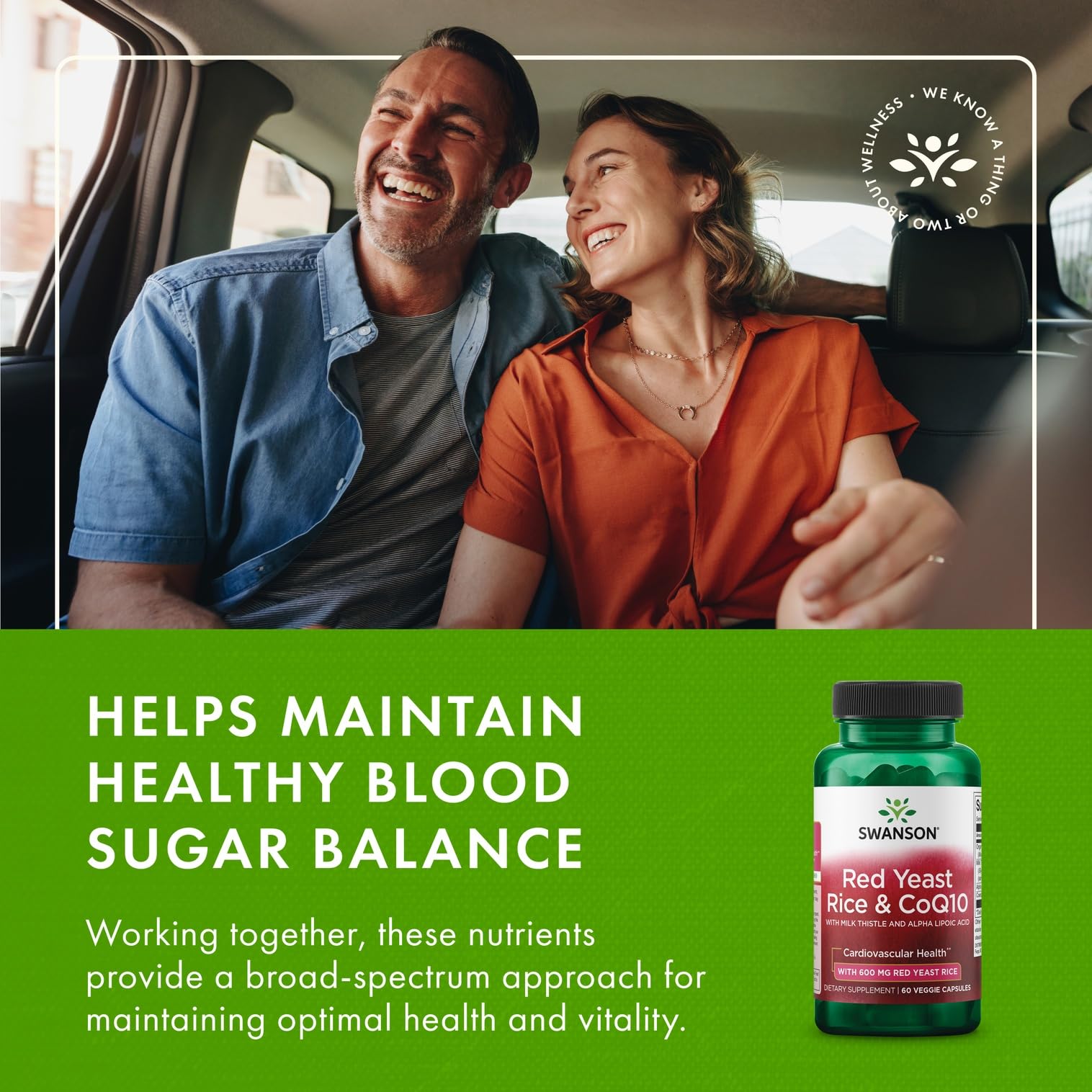 Swanson bottle with 60 Veg Capsules on countertop