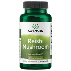 Swanson Reishi Mushroom Immune Function Mood Support bottle on white background