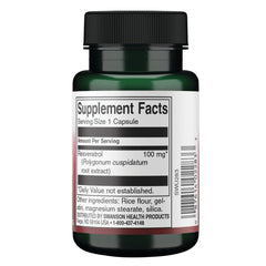 Close-up of Swanson Resveratrol 100 capsules