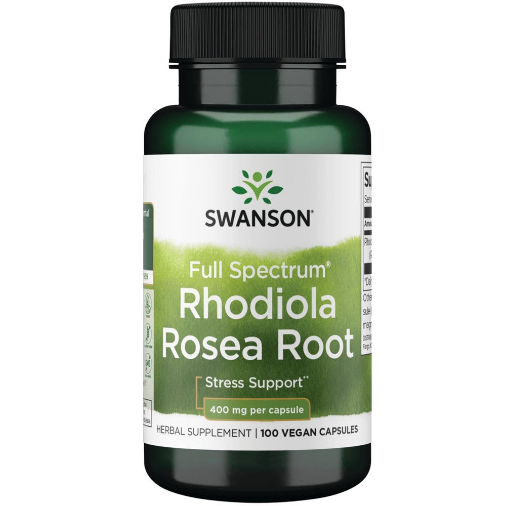 Swanson Rhodiola Rosea Root bottle with 100 capsules