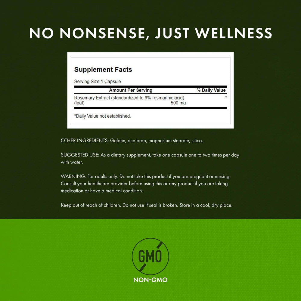 Front-facing Swanson Rosemary Extract packaging