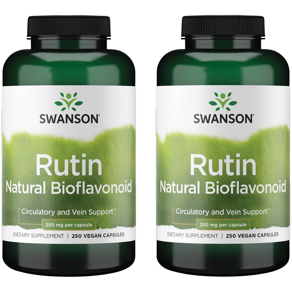 Swanson Rutin bottle with label displaying 250 mg bioflavonoid