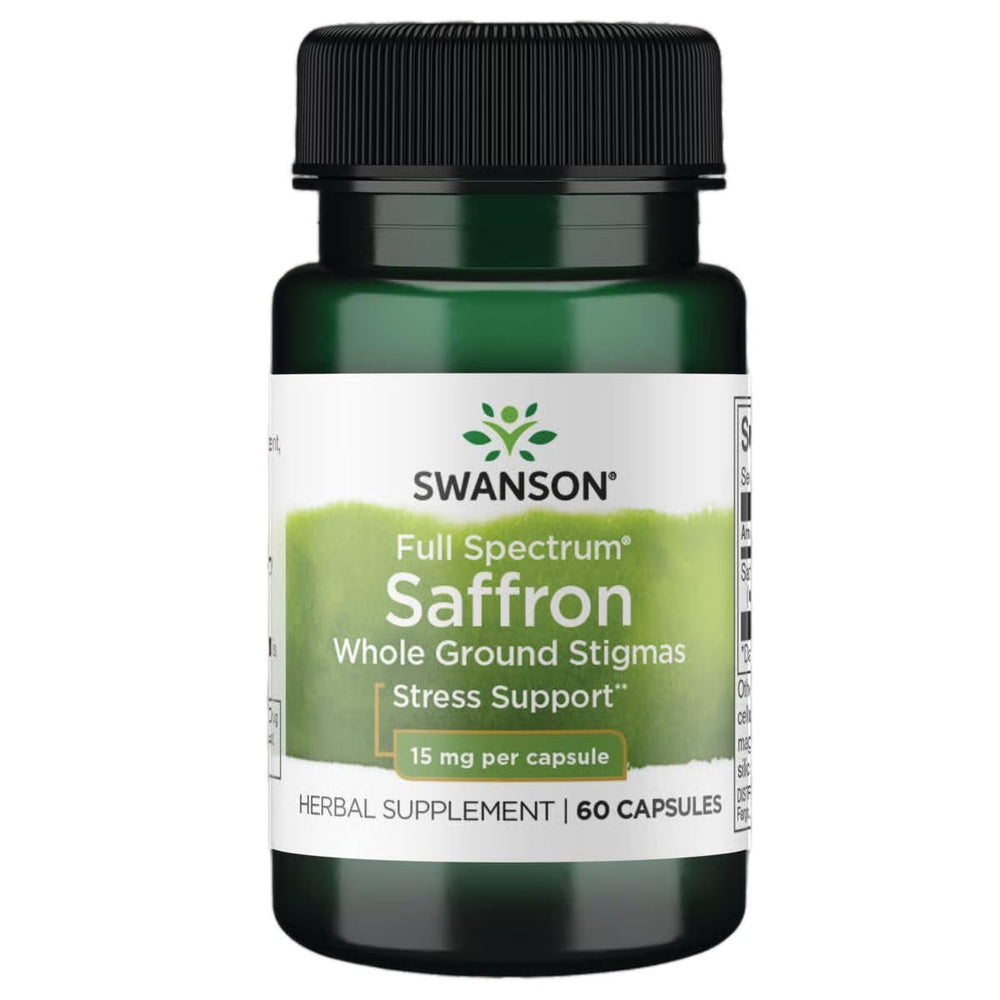 Swanson Full Spectrum Saffron bottle with 60 veggie capsules
