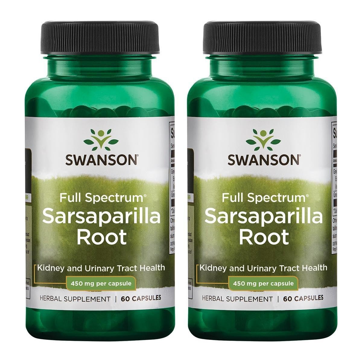 Swanson Sarsaparilla Root – 450 mg per capsule, 60 capsules, 2 pack – Skin health, urinary tract and kidney support