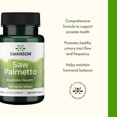 Product packaging image for Swanson Saw Palmetto 160 mg 120 SGels