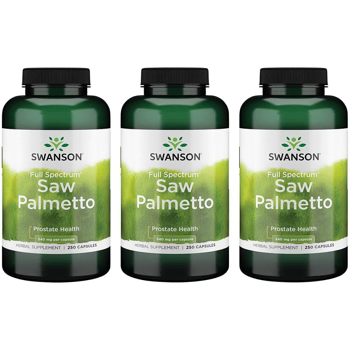 Bottle of Swanson Saw Palmetto 540 mg capsules