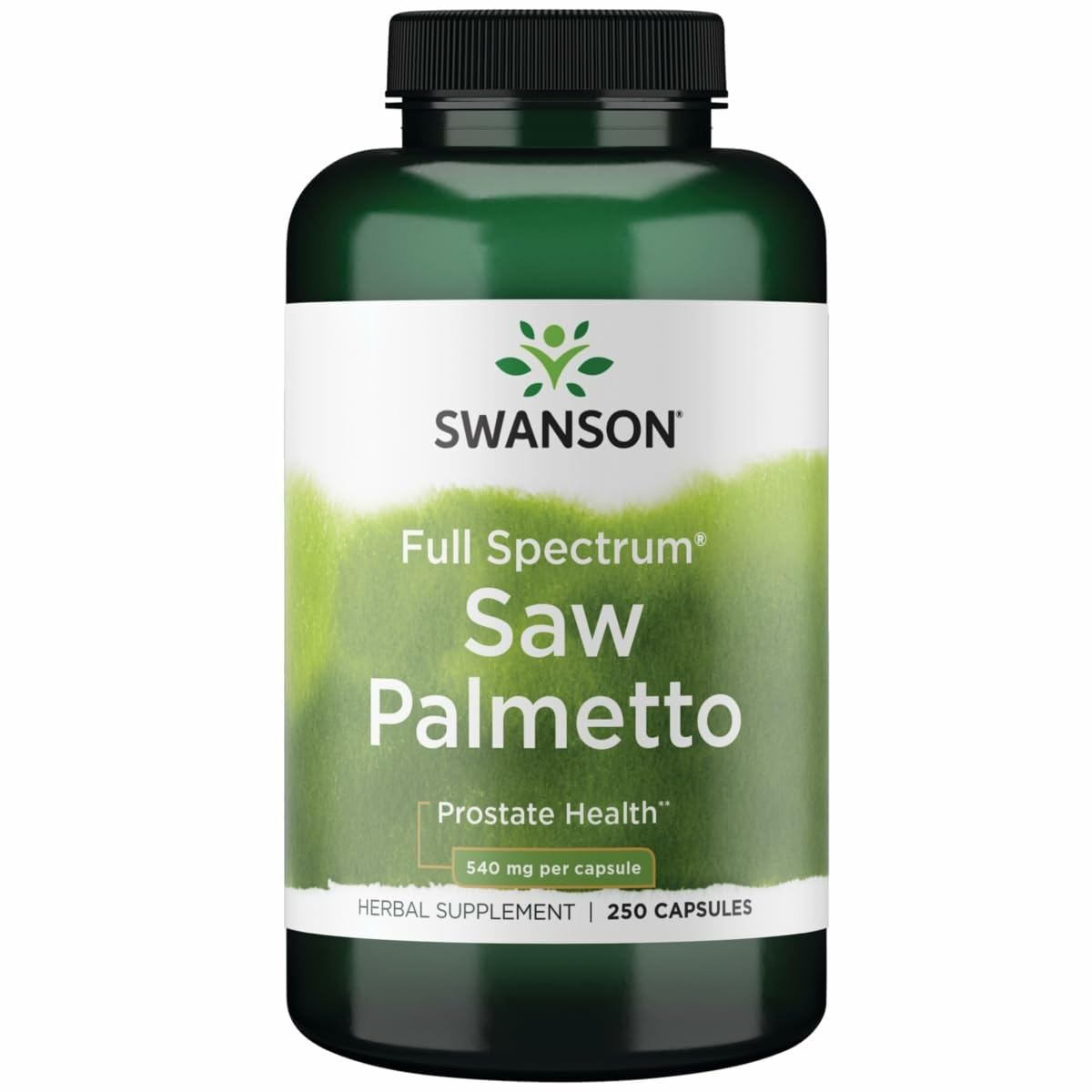 Swanson Saw Palmetto 540 mg bottle with 250 capsules