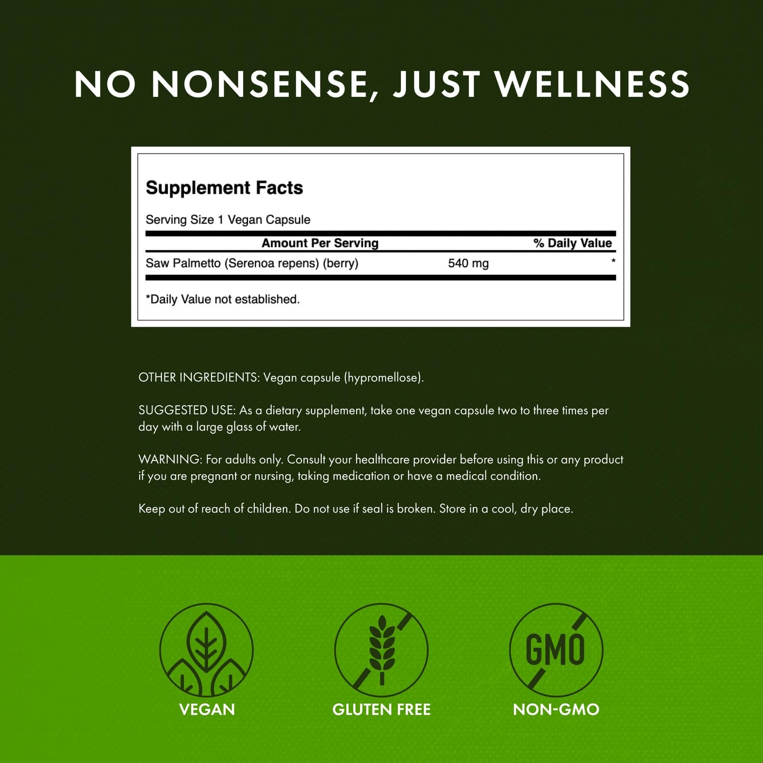 Saw Palmetto label on Swanson bottle