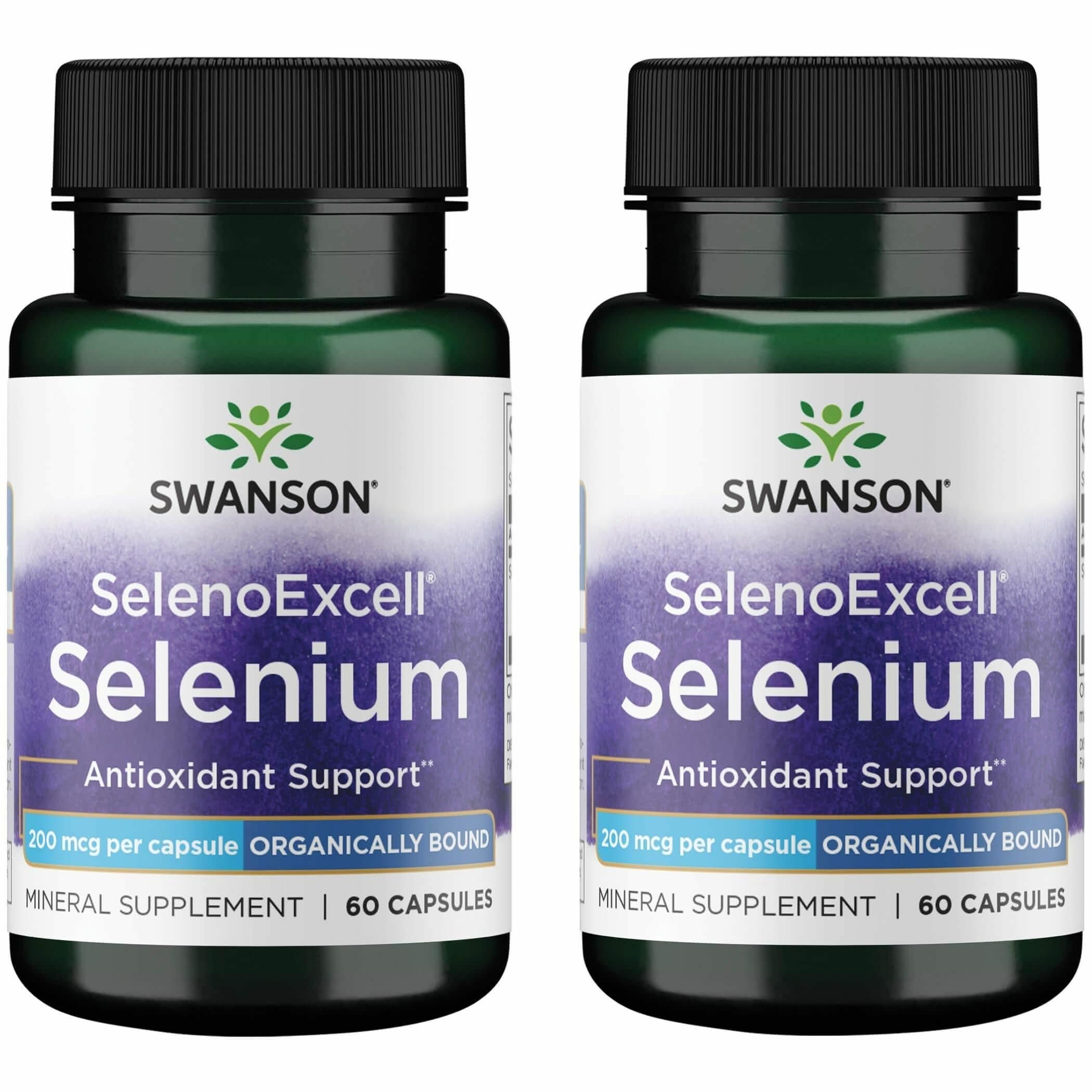 Swanson SelenoExcell Selenium 200 mcg bottle front view - 2-pack
