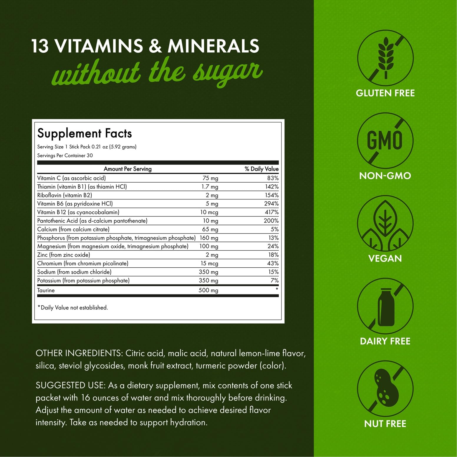 Lemon Lime flavor Swanson Simply Hydrate on-the-go packets