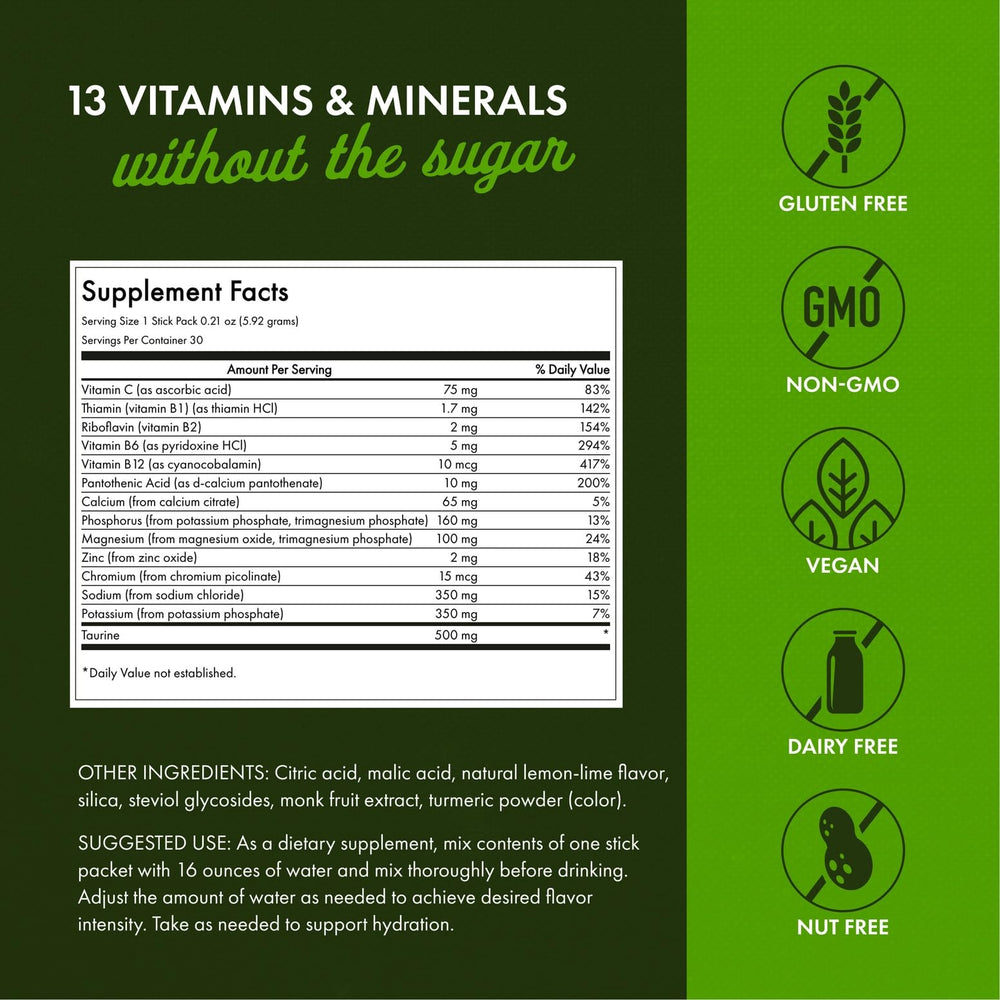 Lemon Lime flavor Swanson Simply Hydrate on-the-go packets