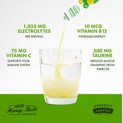 Dissolving Swanson Simply Hydrate electrolyte drink mix in water