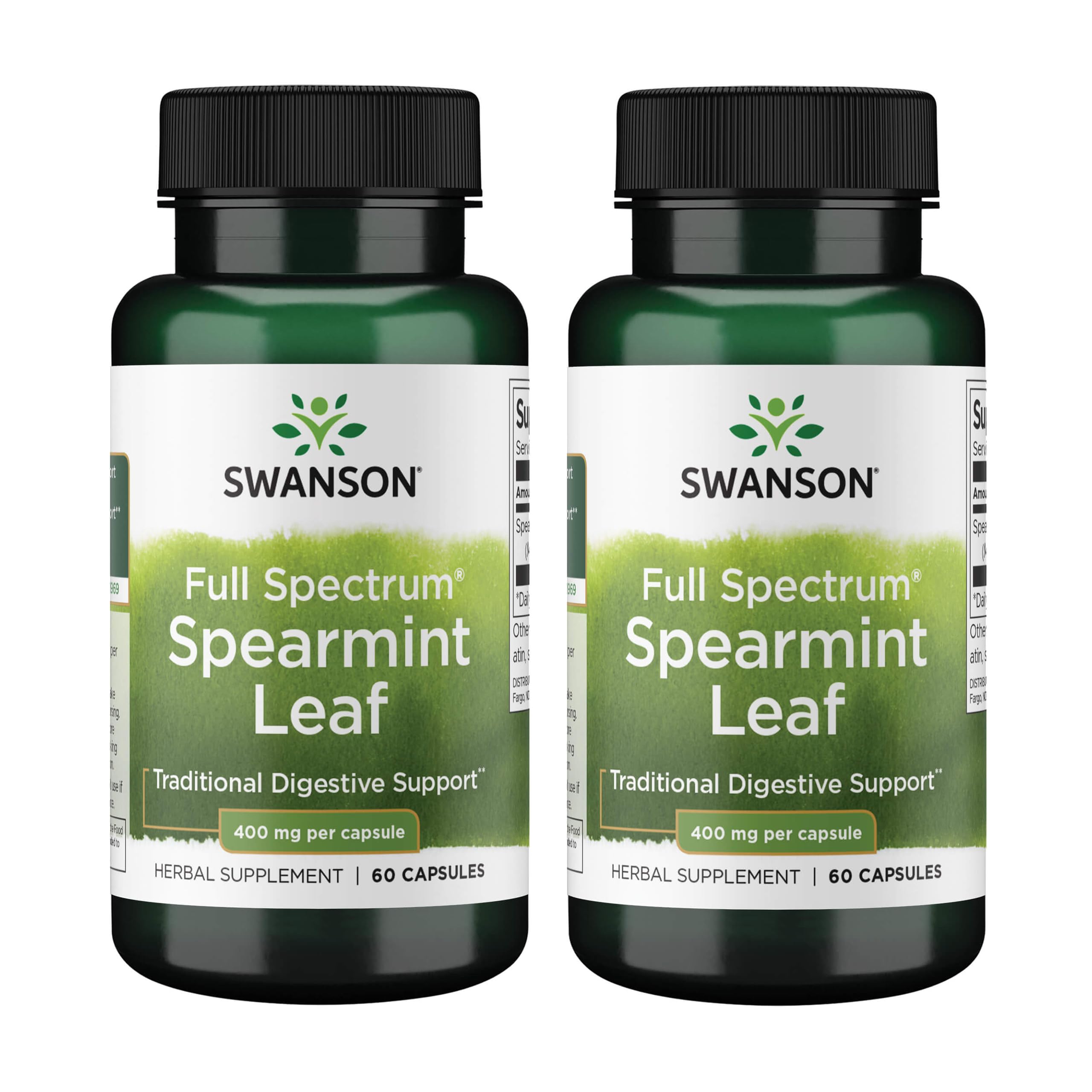 Swanson Spearmint Leaf bottle and capsules