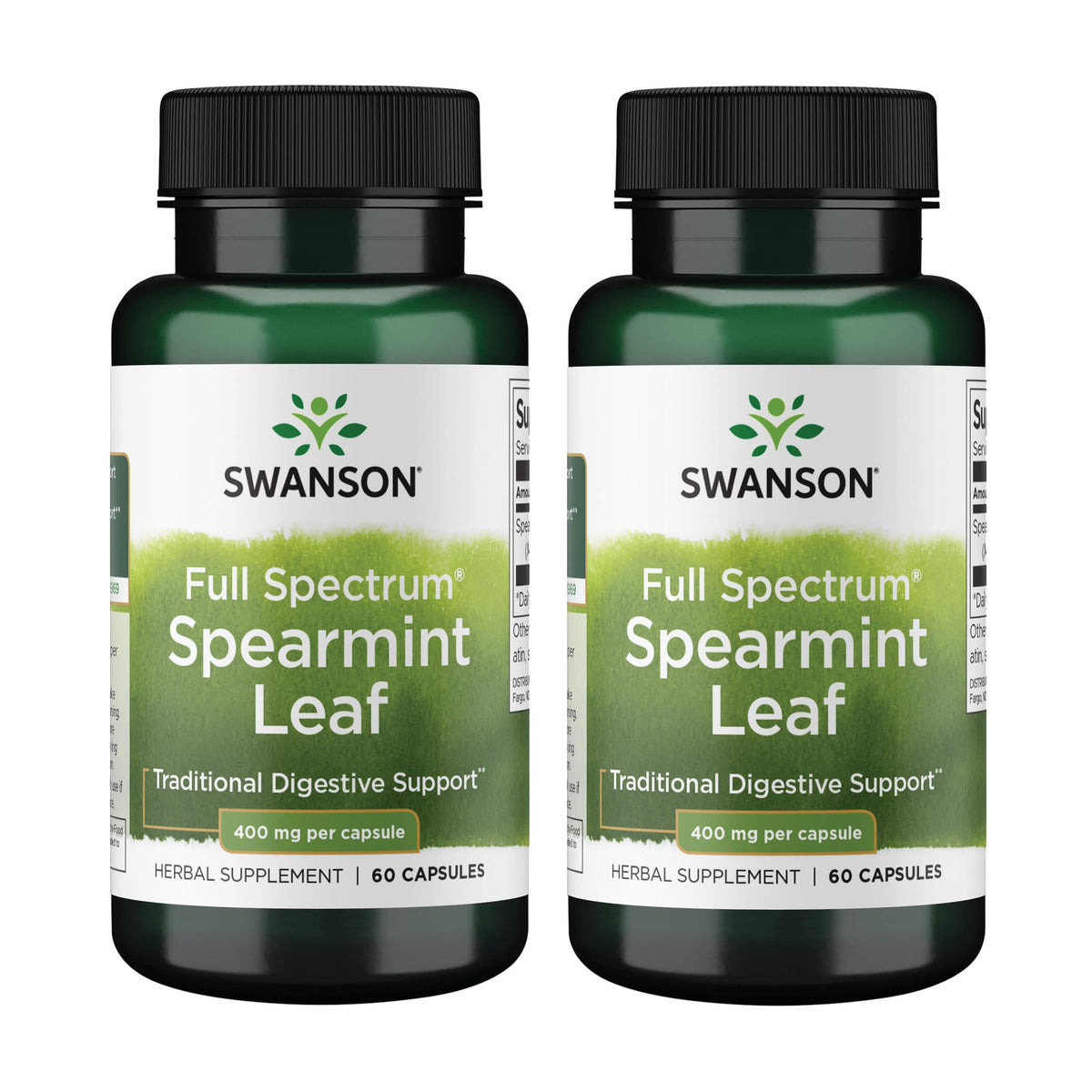Swanson Spearmint Leaf bottle and capsules