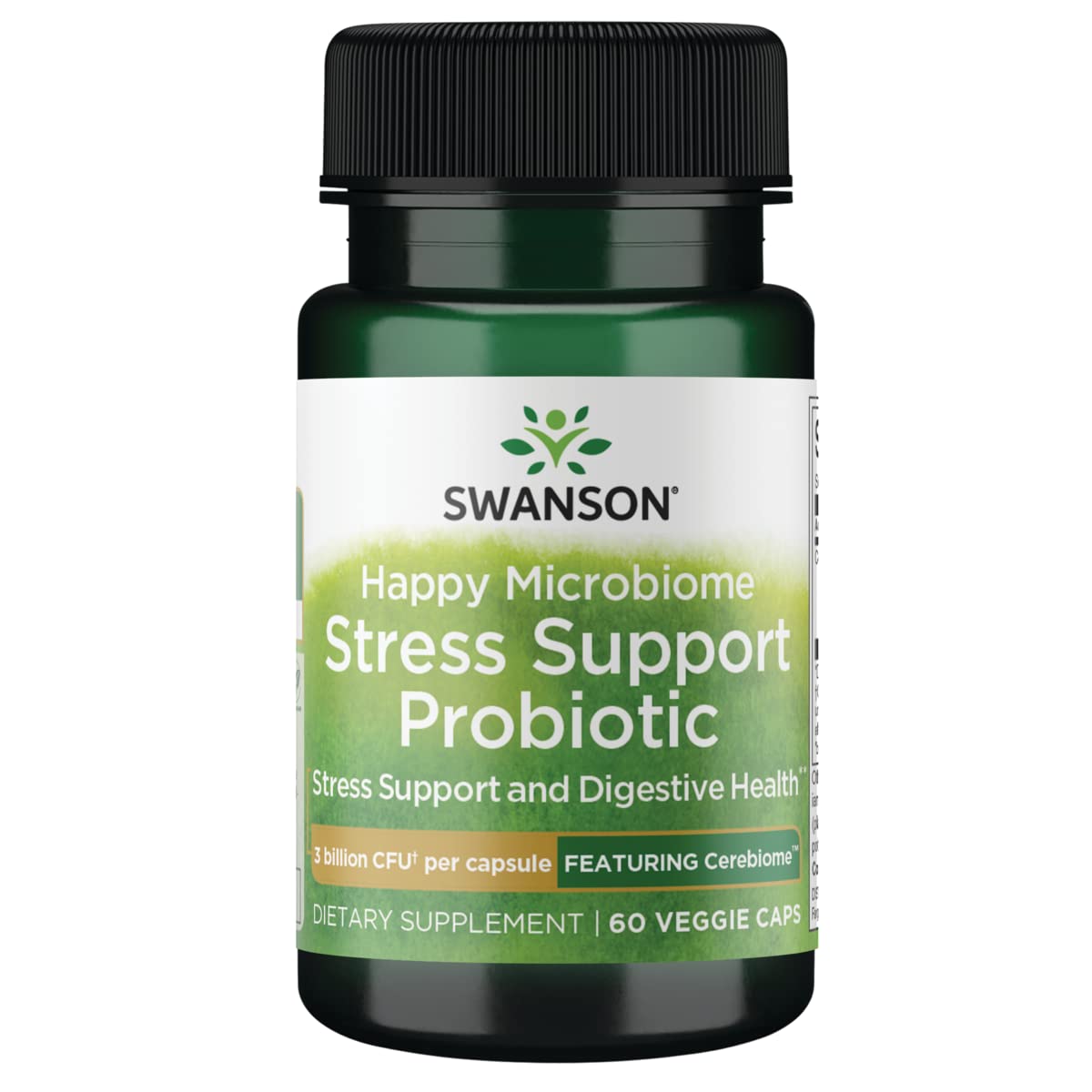 Swanson Stress Support Probiotic bottle featuring Cerebiome