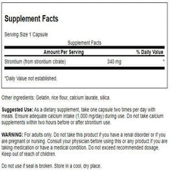 Capsules of Swanson Strontium Citrate 340 mg
