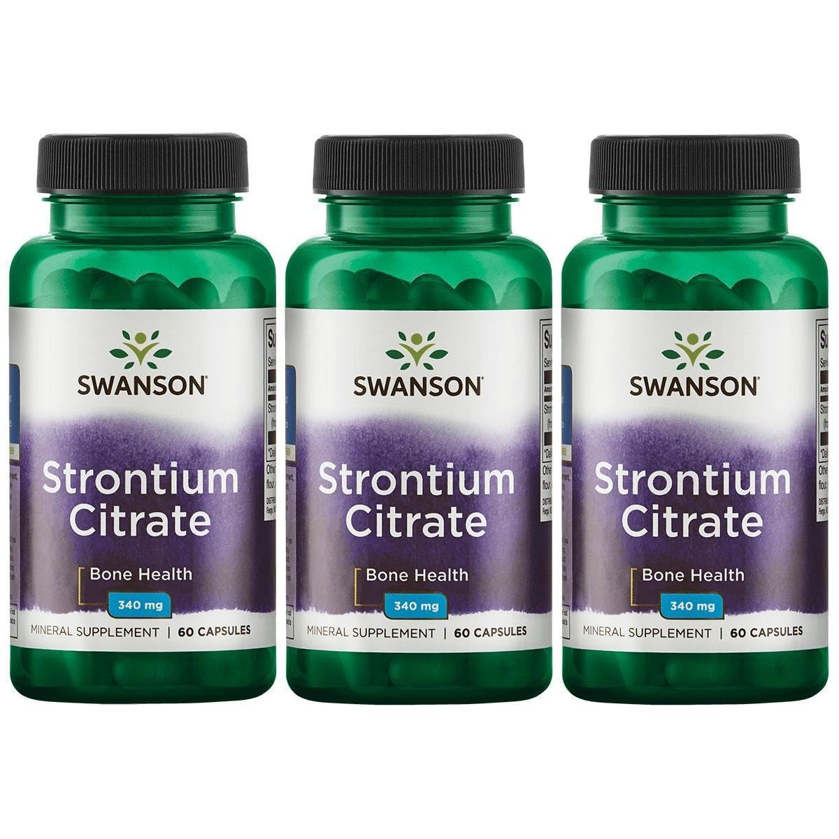 Swanson Strontium Citrate 340 mg 60 capsules (3 pack)