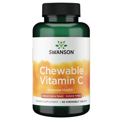 Front view of Swanson Sugar-Free Chewable Vitamin C Cherry 60 chewables bottle