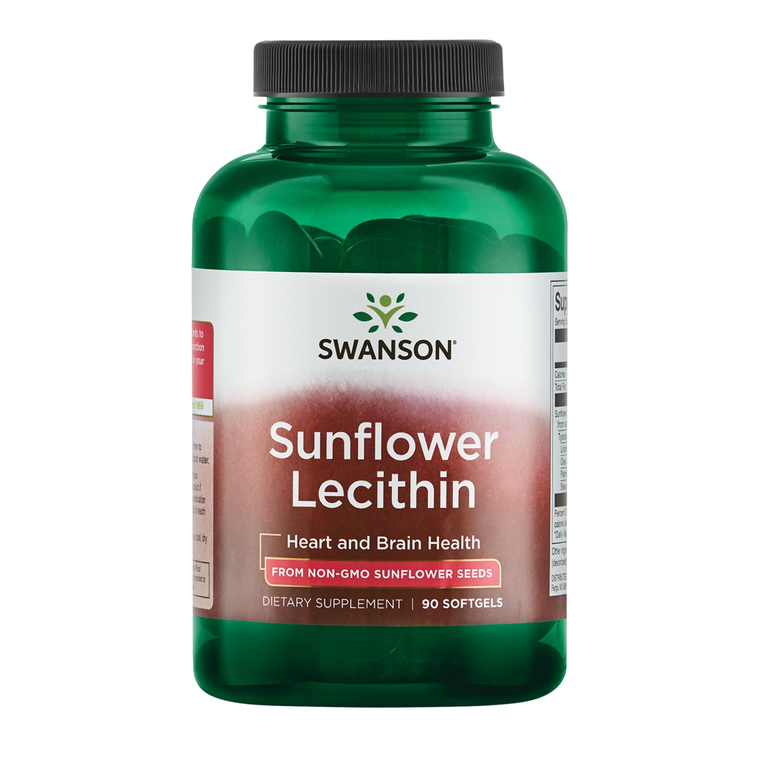 Swanson Sunflower Lecithin bottle with 90 softgels, 1200mg each
