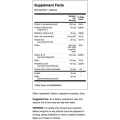 Swanson Super Stress B-Complex bottle on shelf showing convenient packaging