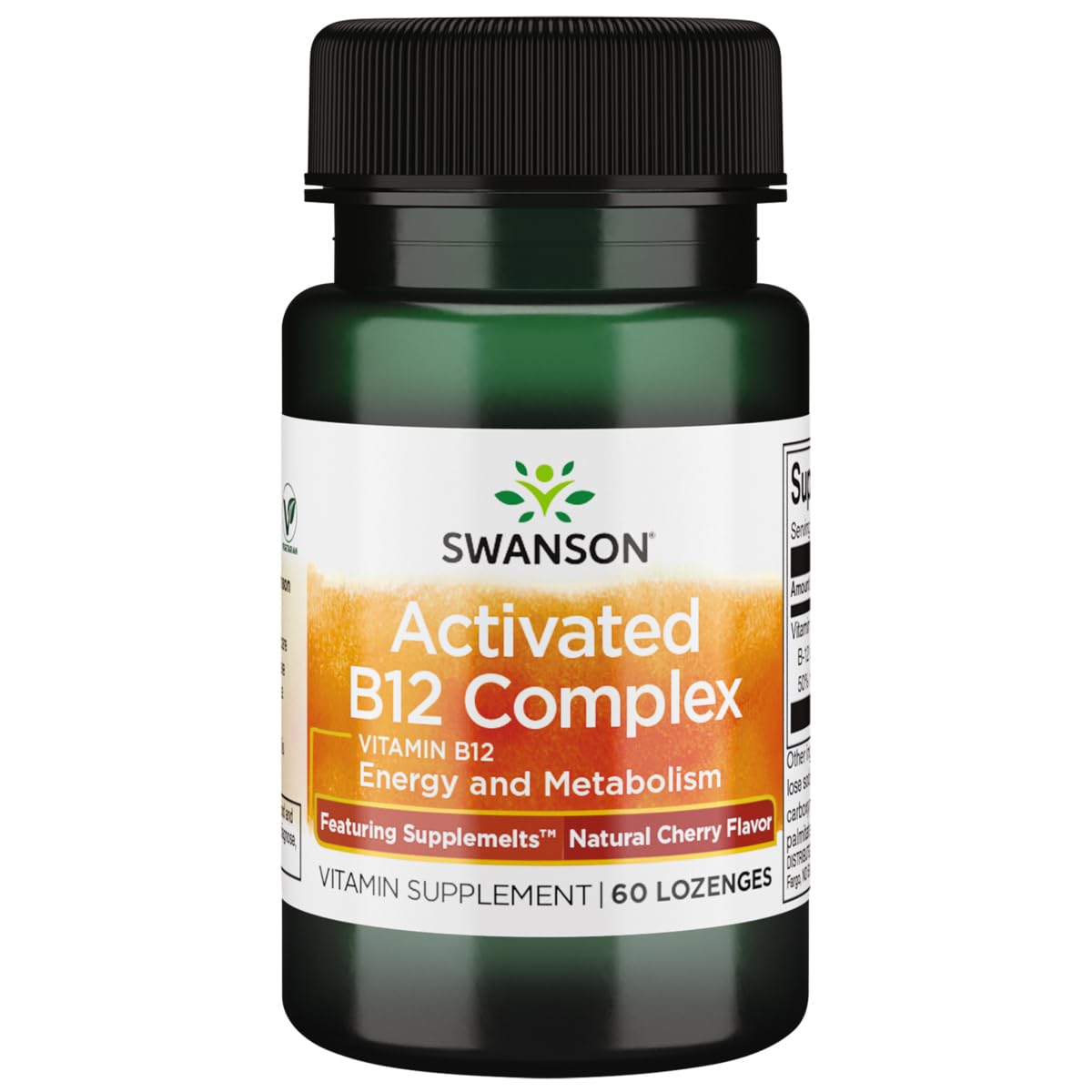 Swanson Supplemelts Sublingual Activated Vitamin B-12 bottle label