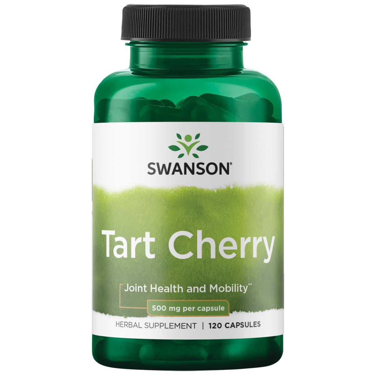 Swanson Tart Cherry Joint Health Support bottle label showing 500 mg per capsule