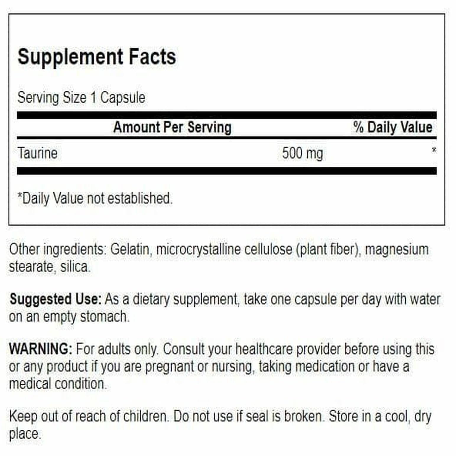 Amino acid Taurine for energy production and support