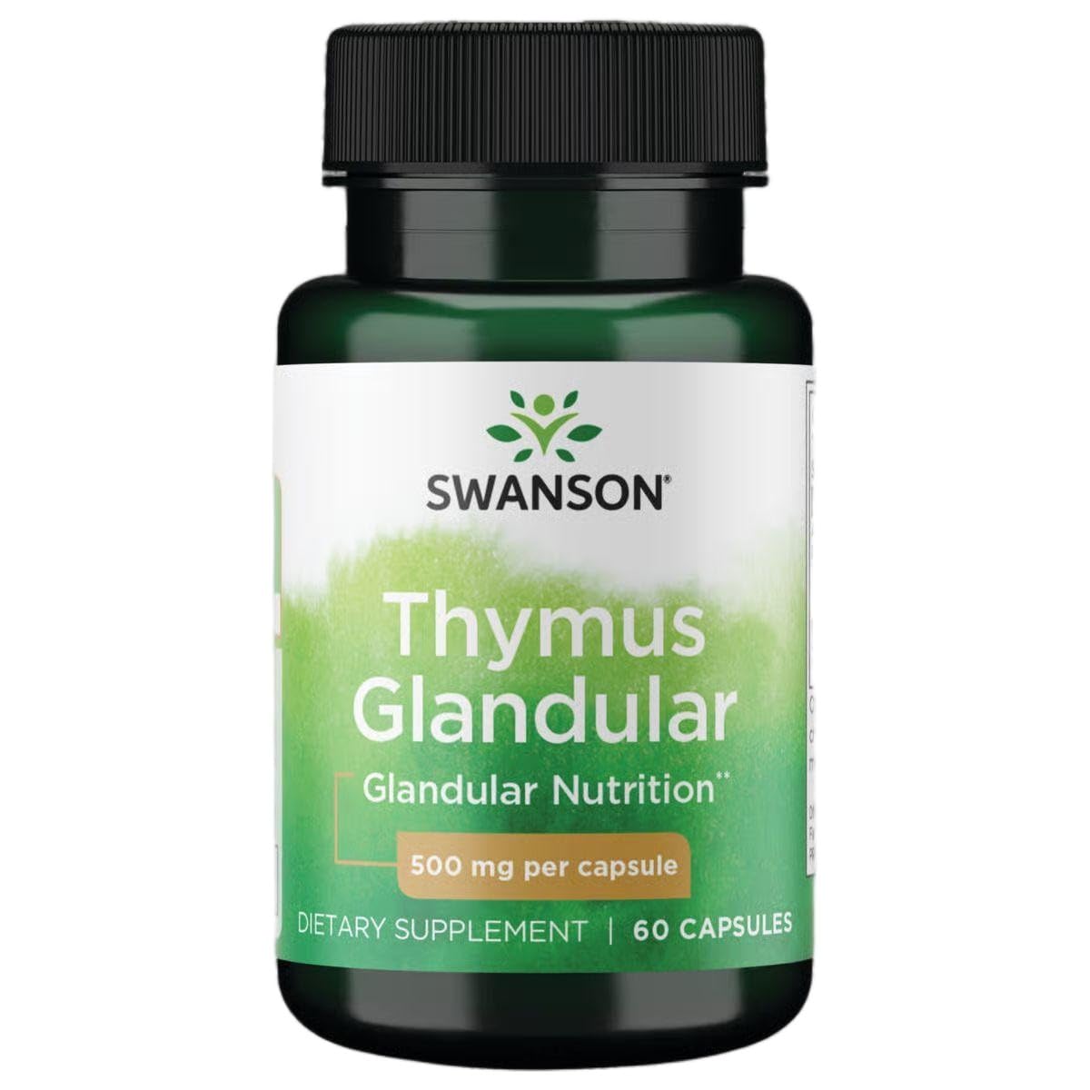 Swanson Raw Thymus Glandular bottle with 60 capsules