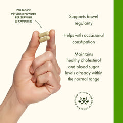 Hand holding one Swanson capsule to show true size and convenient portability
