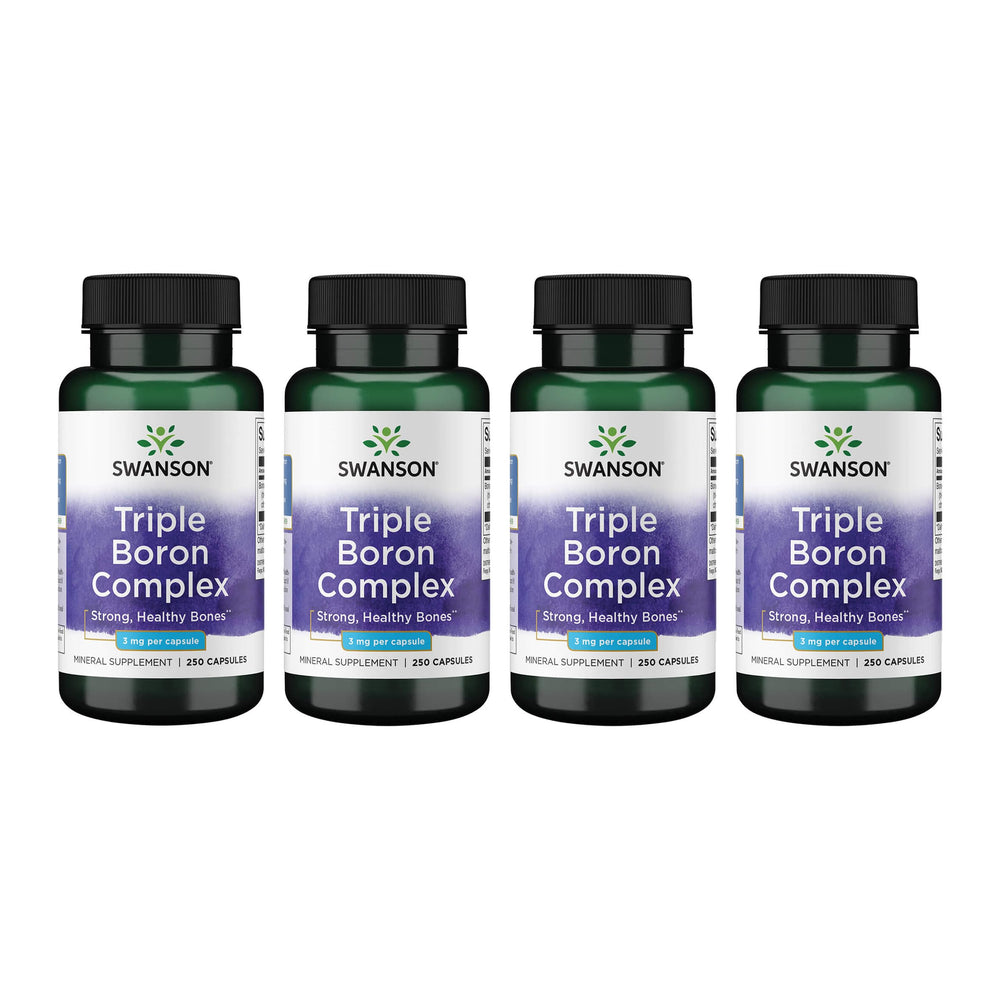 Front view of Swanson Triple Boron Complex 4-pack bottle