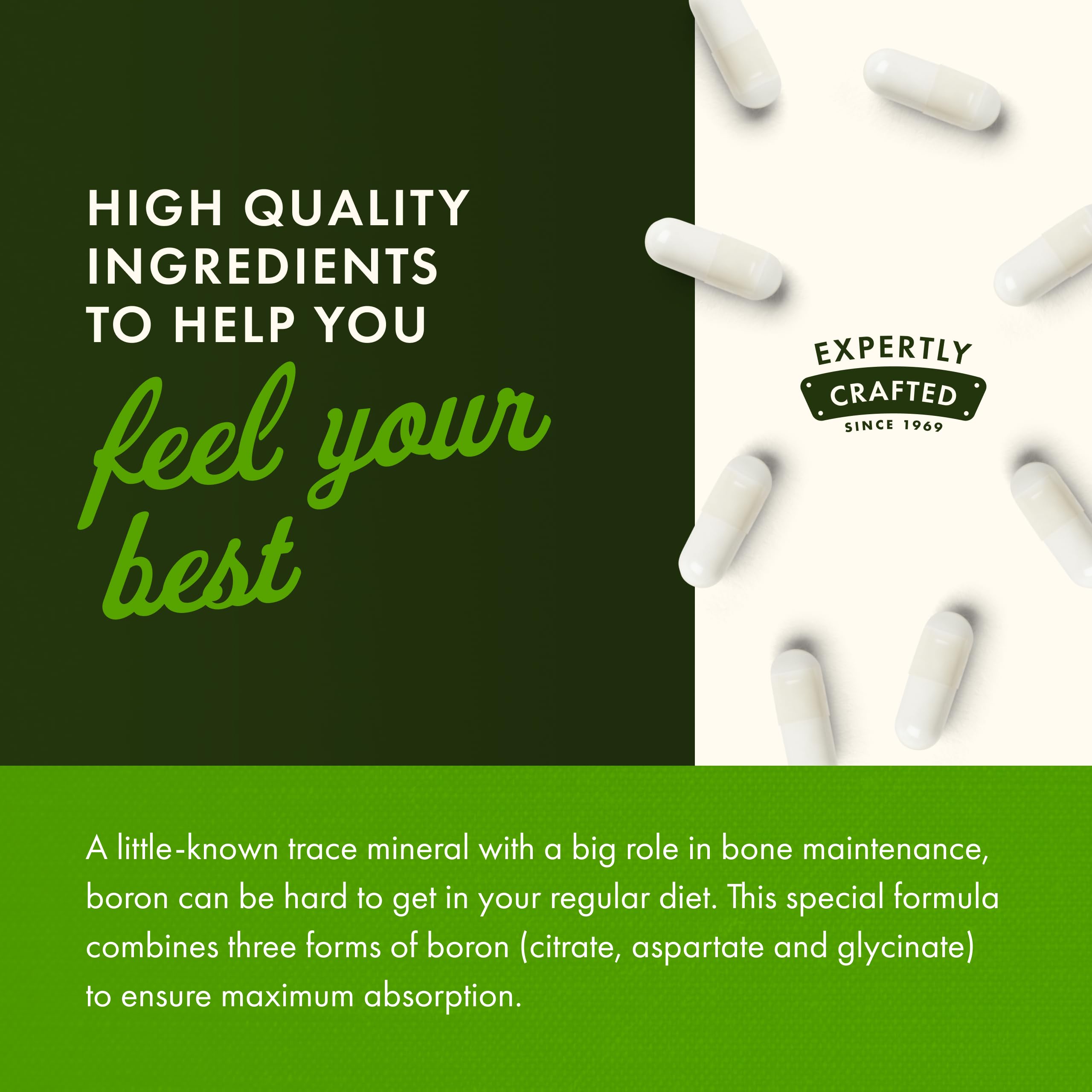 Non-GMO label on Swanson Triple Boron Complex packaging