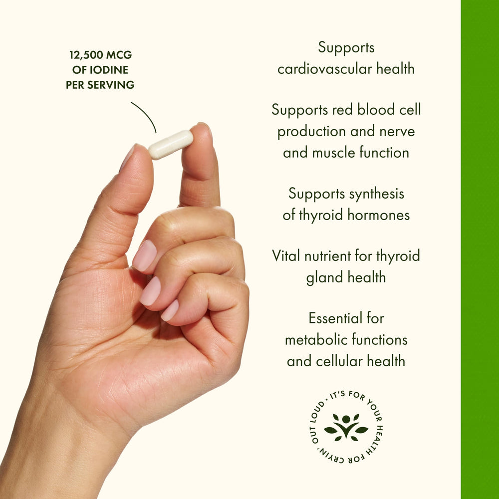 Close-up of orange veggie capsules from Swanson Triple Iodine Complex