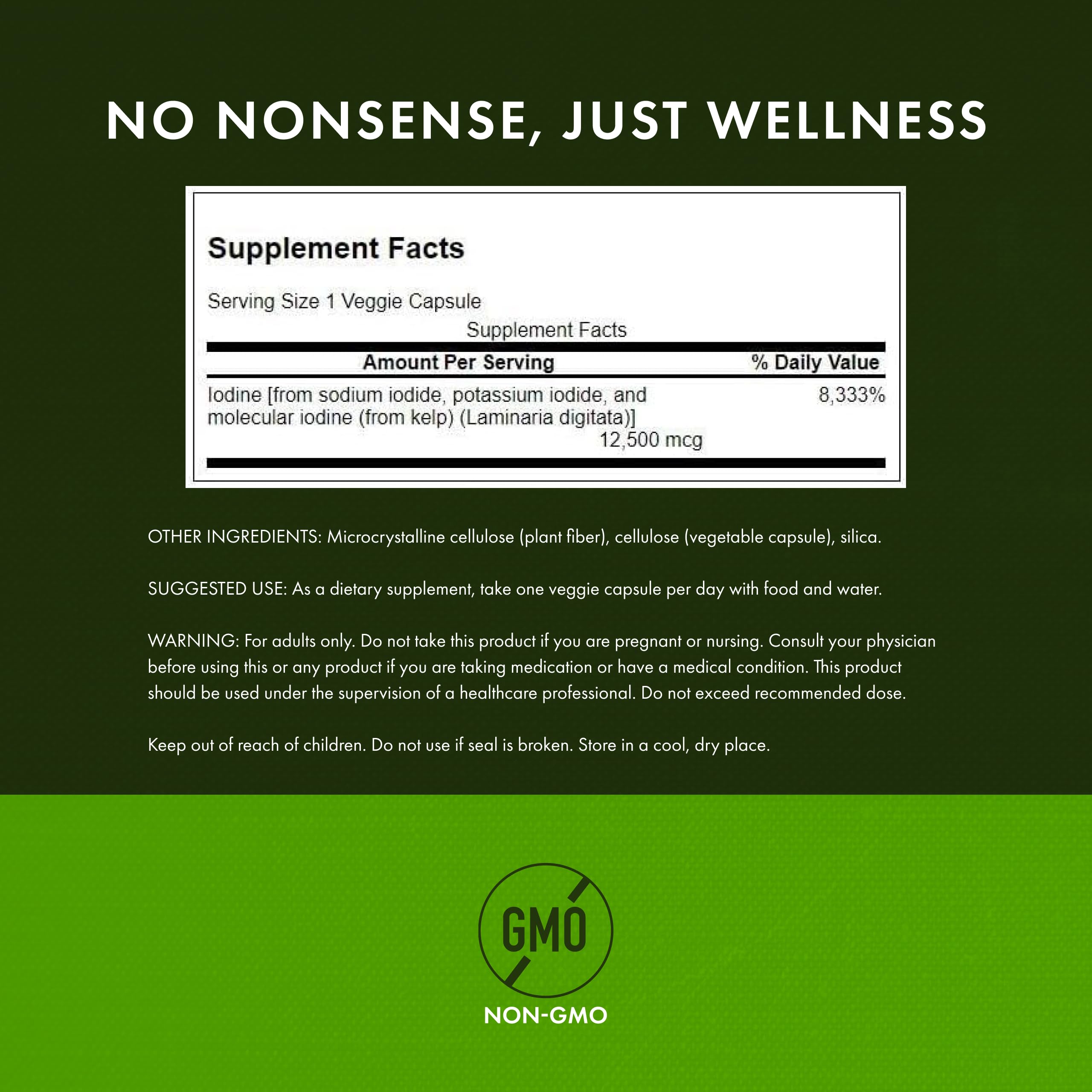 Swanson Triple Iodine Complex side view of packaging