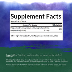 Close-up of Swanson Triple Magnesium Complex capsules (300 vegan capsules)