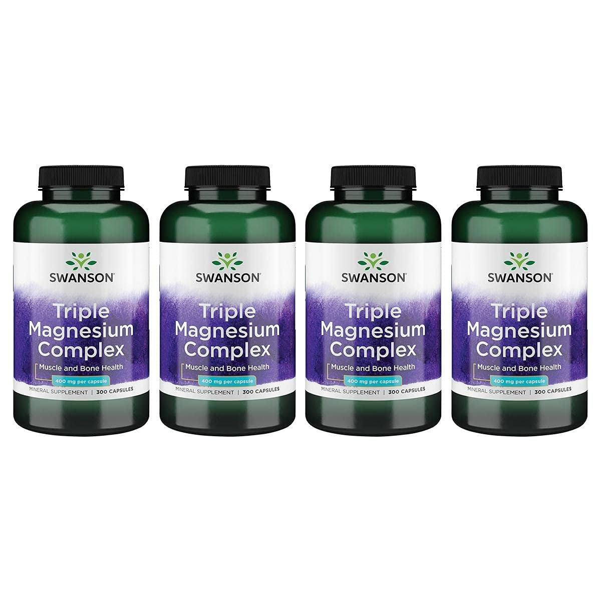 Swanson Triple Magnesium Complex bottle with 300 capsules