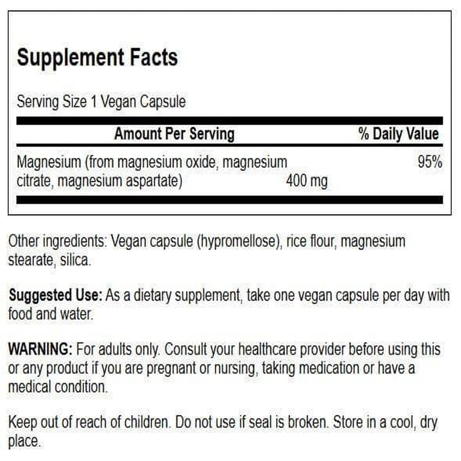Swanson Triple Magnesium Complex bottle with capsules