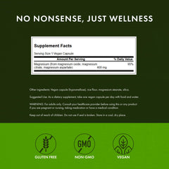 Capsules in bottle – magnesium citrate, oxide and aspartate