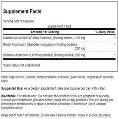 Close-up of Swanson Triple Mushroom Complex capsules
